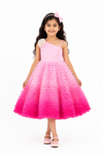 Girls Pink Barbie Style Birthday Dress