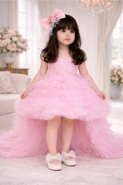21 Girls Pink High-Low Birthday Dress - Image 1