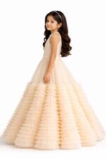 Girls Princess Party Gown | Kids Layered Tulle Wedding Dress - Image 5
