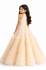Girls Princess Party Gown | Kids Layered Tulle Wedding Dress - Image 4