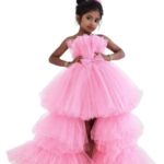 Girls Pink High-Low Barbie Style Birthday Dress