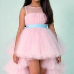 Girls Pink High Low Tulle Party Dress Kids Birthday Princess Dress Outfit
