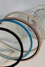 Combo Pack of Crystal Hairband in Blue and Pink - Image 3