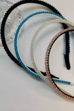 Combo Pack of Crystal Hairband in Blue and Pink - Image 6