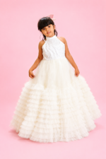 Girls Princess Party Gown | Kids Layered Tulle Wedding Dress
