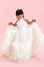 Girls Princess Party Gown | Kids Layered Tulle Wedding Dress - Image 4