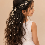 Girls Pearl Hair Vine | Bridal Pearl Hair Accessory for Girls | Handmade Hair Garland with Pearl Sprays | Wedding, Birthday, Communion & Party Hair Jewelry