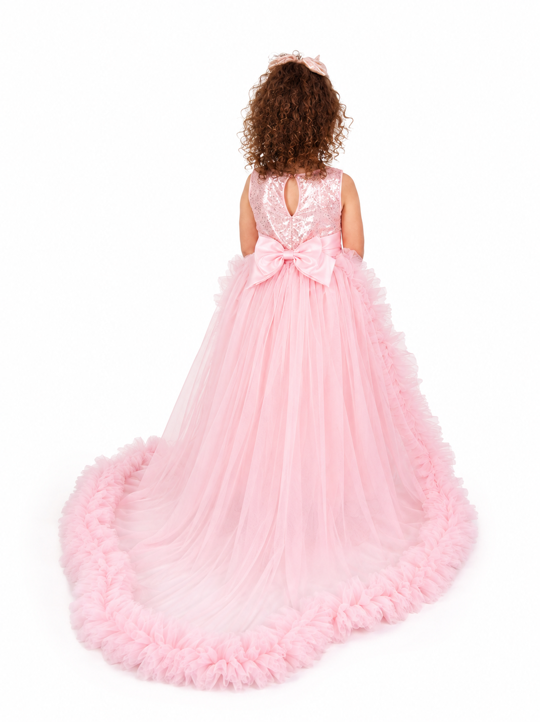 Name-back-extension 4 Girls Detachable Ruffle Train Back Extension | Princess Dress Attachment - Image 1
