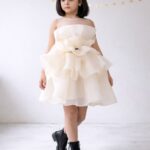 Girls White Organza Party Dress | Elegant Ruffle Layered Princess Dress | Birthday, Party & Special Occasion Wear