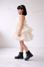 Girls White Organza Party Dress | Elegant Ruffle Layered Princess Dress | Birthday, Party & Special Occasion Wear - Image 5